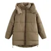 Womens Down Parkas Winter Coat Warm Hoodies Overcoat Thick Jacket Green Long Ladies With Zipper Outwear zatraf 221124