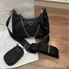 Sac à bandoulière de luxe Designer Nylon classique trois pièces ensembles dames sous les bras Messenger sac à main mode rétro ciel étoilé