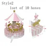 Geschenkwikkeling 1set Carrousel Candy Box voor verjaardagsdecoratie feest huwelijksgunsten huidige case 221124