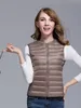 Womens Down Parkas 90% White Duck Vest Ultra Light Jacket Autumn Winter Round Collar Sleeveless Coat 221124
