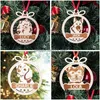 Decorazioni natalizie Decorazioni natalizie Ornamenti Festività Artigianato in legno Intaglio cavo Nome Fai da te Benedizioni per cani Ciondolo U2W4Christ Dhtuo