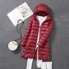 Womens Down Parkas 90% White Duck Jacket Long Woman Solid Stand Stand Collar Moda Moda Slim Autumn e Winter Casual Basic Coat 221124