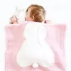 Cute Baby Bunny Blanket Lovely Kids Nap Blankets Candy Color Acrylic Children Knitted Rabbit Style Blankets Big Ears Swaddling