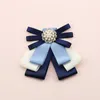 Brooches Korean Fashion Ribbon Bow Tie Brooch Rhinestone Bowknot Necktie Shirt Collar Pins Jewelry Gifts For Women Clothing Accessories