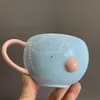 Starbucks cute rabbit tea glass embossed mug 270ml ceramic coffee cup FOZG