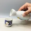 Kalça Şişeler 5 Parti Şarap Seti Japon Maneki Neko Seramik Sake Set 1 Tokkuri Şişesi 200ml ve 4 Ochoko fincan şanslı kedi içkisi 221124