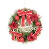 Décorations de Noël Décorations de Noël 1pcs 30cm couronne joyeuse porte d'entrée ornement mur guirlande de pin artificiel pour la fête de Noël D Dhvdf