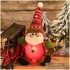 Noel dekorasyonları Noel dekorasyonları Led Snowman Elk Bebek Ağacı Asma Kolye Lambalı Parlayan Yıl Parti Dekorasyonu Ho Dhou4