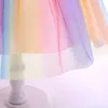 Vestito da principessa per unicorno di cartone animato per bambina, tutù per bambini, abiti casual da festa in pizzo senza maniche