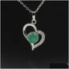 H￤nge halsband Infinity Love Heart Pendant Necklace For Women Girl Birthstone Crystal Chakra Yoga smycken finns i olika Co Dhop0