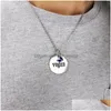 Pendentif Colliers Mode Collier Végétalien Avec Pendentif En Cristal Pour Femmes Hommes En Acier Inoxydable Rond Végétarien Symbole Style De Vie Jewelr Dhhjg