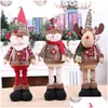 Christmas Decorations Christmas Decorations Doll Lovely Shape Builtin Cotton Retractable Santa Claus Snowman Reindeer For Indoor Dec Dhvpk