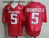 2019 NCAA Texas Tech #5 Patrick Mahomes II Michael Crabtree 6 Baker Mayfield 20 Danny Amendola Black Red White Vintage TTU Football Jersey