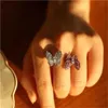 anel de diamante irregular s925 prata esterlina sorte designer madrepérola borboleta estilo aberto caixa de anel de moda feminina