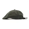 Berets Solid Color Adjustment Rope Short Brim Shade Men Beret Berted Spring Summer Summer Epaled Cap Sboy