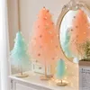 Décorations de Noël Style INS Mini Ornements d'arbre rose Fil de maille Noël DIY Cadeaux d'année pour les filles Décor de fête