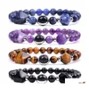 Beaded Healing Crystal Pyramid Beads Bracelets For Women Strands Men Feng Shui Reiki Positive Energy Gemstone Metaphysical Bangle Ch Dh9Bm