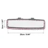 Interior Accessories Uxcell Universal Bling Rhinestone Car Rear View Mirror Faux Crystal Decor Trim Adjustable Wide Angle