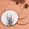 Table Mats Plant Animal Printing Round Pot Bowls Mat Corkwood Potholder Kitchen Teapot Pad 1pc