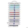 Bracelets de charme 12pcs/conjunto peru azul mal olho de olho mulheres mulheres feitas de corda artesanal Cristal Breads Bracelets Girl Party Jewelry Gift Dr Dhdic