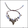 Braccialetti con ciondoli Crack Glaze Forest Retro Small Elk Bracciale Moda femminile Nuovo prodotto Drop Delivery Jewelry Bracciali Dhgarden Dhty4