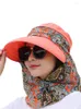 Breda randen hattar anti-uv blommig sommarstrand sol visir dam fällbar hatt kepsflickor chapeu paille femme sunhat för kvinnor