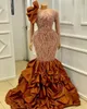 2023 Plus size Arabisch aso ebi luxe zeemeermin sexy prom jurken kanten kralen kristallen avond formeel feest tweede receptie jurken jurk wly935