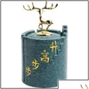 Party Favor Party Favor Event Supplies Festive Home Garden Creative Resin Embossed Golden Deer Ashtray Storage Box Household Largeca Dhkt3