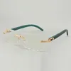 lunettes de soleil bleues à branches en bois 8100915 avec verres colorés gravés et verres clairs 56 mm
