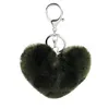 S3356 Leopard Plush Ball Heart Key Rings for Women Faux Fur Fur Love Hearts Bag Car Keychain Bekyring Girls Girl