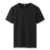 Mäns T-skjortor Herrarna Solid T-shirt 2022 Summer Fashion Basic Men Inner Top All-Match Loose Cotton Short Sleeve Casual Male M-5XL