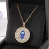 Turquie mauvais œil collier Bling chanceux oeil bleu éléphant Fatima main pendentif colliers femmes hommes bijoux