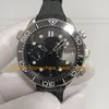 Automatische Chronographen Uhr für Männer Schwarzes Zifferblatt Keramik Lünette 300 m Saphirglas Armbanduhren Gummibänder Cal.9900 Bewegung Mechanische Chrono Sport Uhren