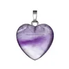 Pendentif Colliers Naturel Rose Quartz Cristal Pierre De Guérison Collier Amour En Forme De Coeur Chakra Reiki Pointu Colliers De Pierres Précieuses Mothe Dhyw4