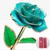 Fleurs décoratives décoration artisanat cadeau de Saint Valentin plaqué or 24 carats fleur de rose dorée cadeau de vacances fête de mariage avec boîte