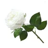 Decorative Flowers Wreaths Decorative Flowers Single Branch Artificial Flower Po Props Real Touch Imitation Rose Fake Simation For Dhjgd