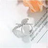 Anneaux De Bande Nouveau Super Fée Zircon Papillon Ouvert Anneau De Doigt Mode Tempérament Doux Amour Sauvage Anneaux Femme Bijoux Drop Deli Dhabk