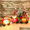 Noel dekorasyonları Noel dekorasyonları Led Snowman Elk Bebek Ağacı Asma Kolye Lambalı Parlayan Yıl Parti Dekorasyonu Ho Dhou4