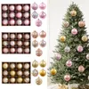 Dekoracje świąteczne 12PCSbox Rose Gold Plastic Balls Ornament 8 cm zawiesina kula w zawieszki w roku świąteczny dekoracje drzewa 221123