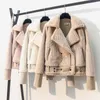 Casaco de peles feminino parka parka faux visk rabbit fêmea casaco de bombardeiro de jaquetas básicas harajuku teddy ovelha feminina camurça de camurça de inverno 221123