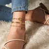 Anklets Eye wisiorek 2023 dla kobiet kamiennych koralików strzałka strzałka kostki bohemijskie bransoletki na nogach Boho Ocean Biżuteria