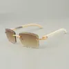 Buffs sunglass 8100915 with natural white horn legs and engraved colors and clear lens 56mm298Z