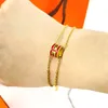 Bracelet gold bangle bracelets for mens women Luxurys Never Fading Stainless Steel Simple Logo Letter Pendant silver Plated Classic Style Women Designer Jewelry