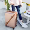 KLQDZMS PC Rolling Classic Luggage Conjunto '' '' '' Inch Abs Retro Travel Case on Wheels com bolsa de cosmética para mulheres J220707
