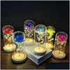Arts And Crafts Arts And Crafts Gifts Home Garden Mom Galaxy Rose Colorf Artificial Flower Led Light String Flowers In G Dhgih Drop D Dhmr6