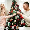 Kerstdecoraties Kerstdecoraties Acryl ornament Diy Blank Round Tag Hanging Decor met lint Drop Delivery Home Garden Dhfzo
