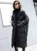 Femmes Down Parkas EAM Hiver À Capuche À Manches Longues Couleur Unie Noir Coton Rembourré Chaud Lâche Grande Taille Veste Femmes parkas Mode JD12101 221124