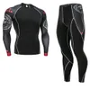 Męskie dresy Mężczyźni MMA Kompresyjne Suit Fitness Tracksuit Marka odzieży 3D drukowana crossFit Tshirt Leggingi 2pc Set Under Thermal Bielidma 4xl 221124