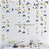 Party Decoration Party Decoration Iridescent Christmas Leaf Garlands Paper Hanging Leaves Streamer For Holographic Winter Birthday B Dhctf