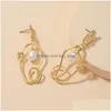 Dangle Chandelier Korean Fashion Shell Acetate Geometric Irregar Enamel Dangle Earrings For Women Trendy Minimalism Jewelry 2021 C Dhnbv